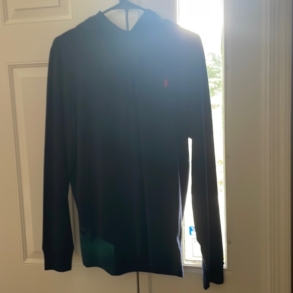 Hooded long sleeve polo